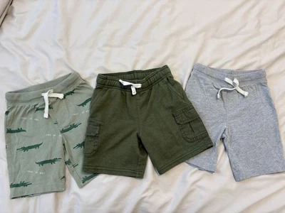 4T Boys Cotton Shorts Set of 3 with Drawstring Waist - Image 1 of 4