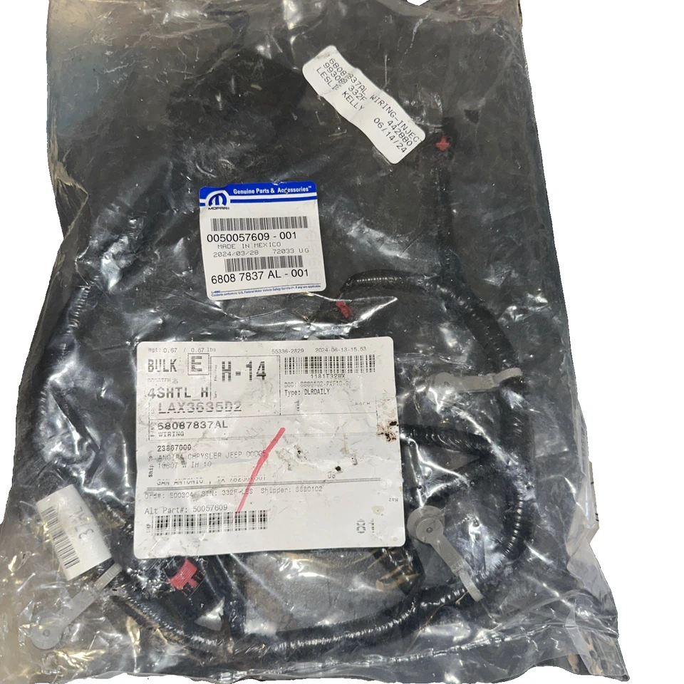 CABLEADO INYECTOR CLÁSICO JEEP WRANGLER 13-24 RAM 1500 12-18 NUEVO MOPAR 68087837AL Foto 1 de 4