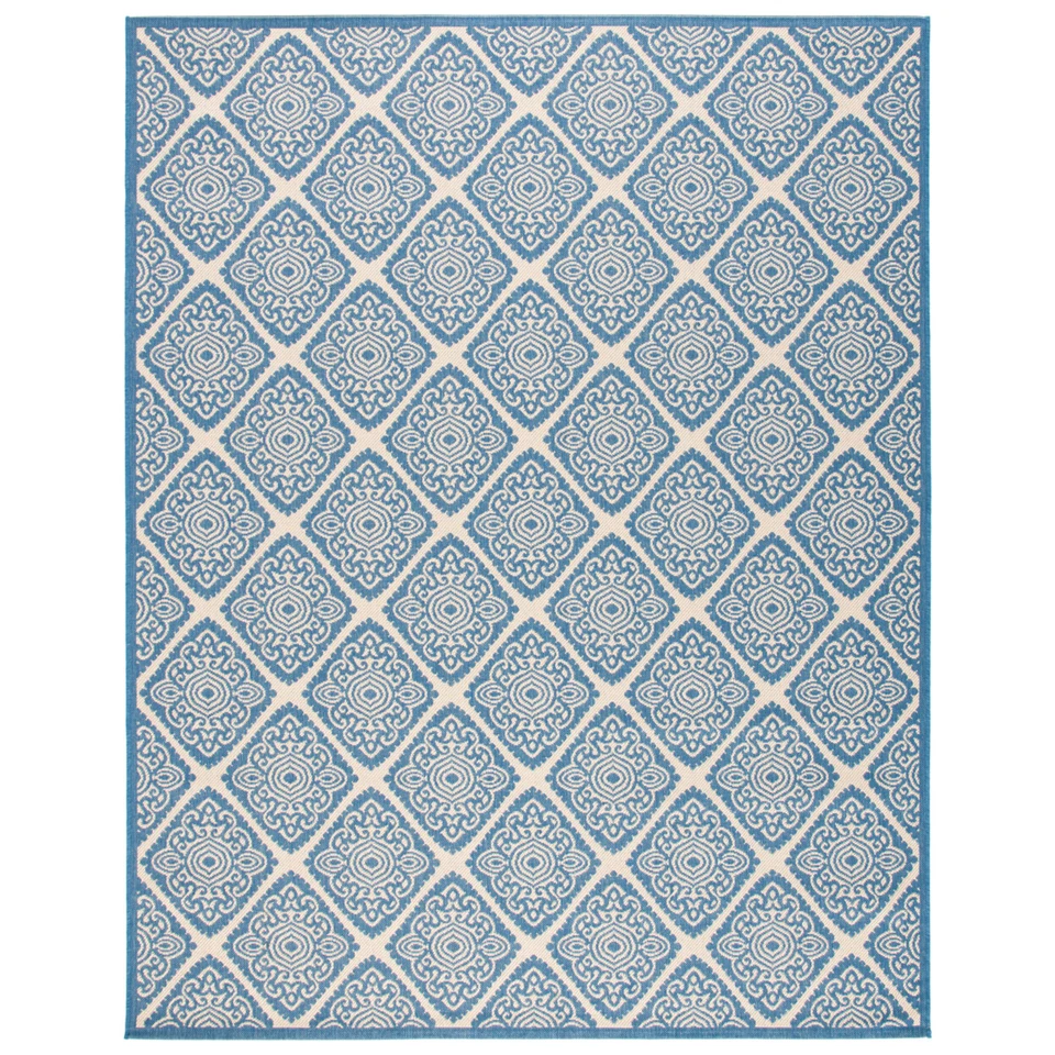 SAFAVIEH Indoor Outdoor BHS132N Beach House Cream / Blue Rug - Image 1 of 1