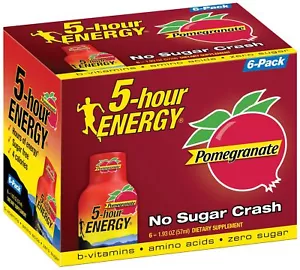 5 Hour Energy Drink Shot, Pomegranate, 6 Count - Picture 1 of 2