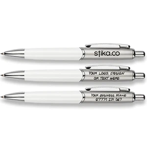 Bolígrafos personalizados impresos en cromo blanco, bolígrafos promocionales - Imagen 1 de 5