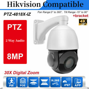 HIKVISION-kompatible 360° 4K 8 MP PTZ IP POE Dome-Kamera 30X Zoom 2-Wege-Audio