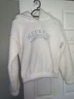 Fluffy White Loungewear Hooded Two Peice Trouser Set, Boux Avenue, Size S, Used