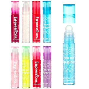 Kids 8 Pcs Roll on Glitter Lip Gloss Set, Assorted Flavors .2 Fl Oz Ea.Lip Oil - Picture 1 of 12