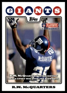 2008 Topps R.W. McQuarters New York Giants #321 - Picture 1 of 2