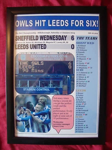 Sheffield Wednesday 6 Leeds United 0 - 2014 - framed print - Picture 1 of 2