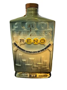 Botella cerámica de whisky licor Jim Beam Reno 100 años jarra vacía - Imagen 1 de 4