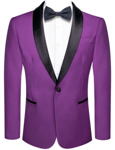 Men's Paisley Suit Jacket Blazer Stylish One Button Slim Fit Floral Tuxedo Party - Picture 1 of 41