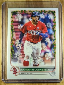 2022 Xander Bogaerts Topps Holiday #Hw40 Candy Cane Sleeve SP Boston Red Sox MLB - Picture 1 of 2