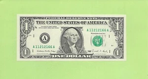 1988 ..UNCIRC $1 A 1121 2166 A .... 1988 $1 A-A 11, 21 & 21 FRN - Picture 1 of 2