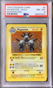 Pokémon Card Shadowless Magneton Holo Rare PSA 8 NM-Mint, Base Set #9, 1999 (1) - Picture 1 of 5