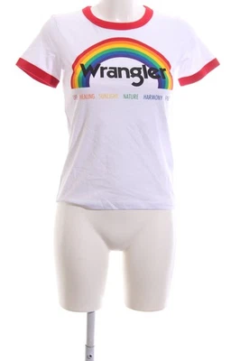 WRANGLER Camiseta estampada Mujeres Camisa Talla EU 34 blanco-rojo ladrillo - Imagen 1 de 4