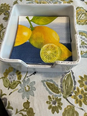 Vietri Cerámica, Soporte Servilletero Blanco Lastra Foto 1 de 4