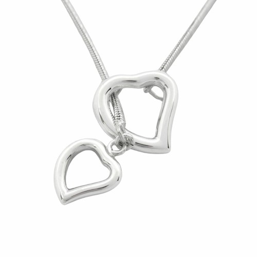 SAINT LAURENT (YSL) Collana Lariat doppio cuore Yves Saint Laurent come nuova catena serpente SV925 usata eb97