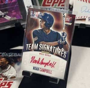 2014 Panini USA Baseball Box Set Signatures Red Ink /25 Noah Campbell #58 Auto - Picture 1 of 5