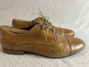 ALBERTO GUARDIANI CAP TOES LACE UP OXFORD SHOE CARAMEL Sz Italy 42 US 8.5 - Picture 1 of 10