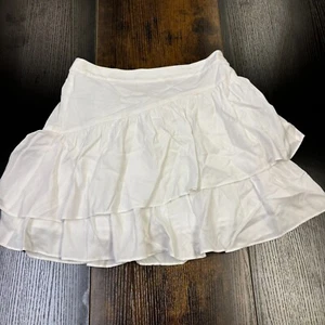 Minifalda blanca con volantes boho Emily McCarthy para mujer talla pequeña precio de venta sugerido por el fabricante $150 - Imagen 1 de 5