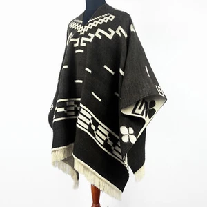 Clint Eastwood Western Cowboy Poncho Serape replica handmade Alpaca wool black