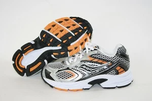 Youth Boys Kids Saucony Cohesion 3 SG34288A Silver Orange White Sneakers Shoes - Picture 1 of 3