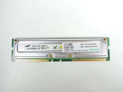 Samsung RDRAM 128MB PC800 800MHz Non-ECC 45ns 184-Pin Rambus Memory - Image 1 of 4