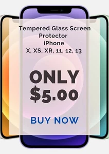 9D High Quality iPhone Tempered Glasses 9H For X, XS, XR, 11, 12, 13 - Picture 1 of 3