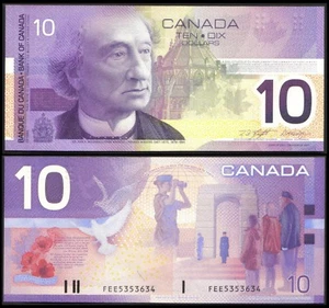 CANADA 10 DOLLARS (P102b) 2001 KNIGHT & DODGE PREFIX FEE UNC - Picture 1 of 1