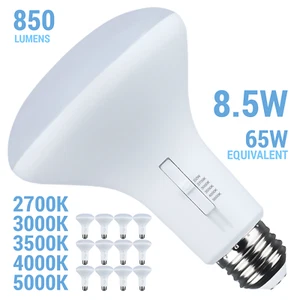 12 Pack LED 8.5W 65W BR30 Medium E26 CCT 2700K 3000K 3500K 4000K 5000K Warm Cool - Picture 1 of 12