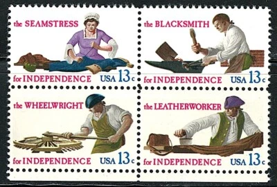 US Block of 4 Skilled Hands For Independence Scott# 1717-1720, (MNH) - Image 1 of 2