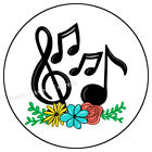 MUSIC MUSICAL NOTES FLORAL ENVELOPE SEALS LABELS STICKERS PARTY FAVORS