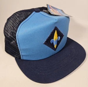 Vintage Cub Scout BSA Blue Webelos Rank Mesh Cap Hat Adjustable Snapback USA NWT - Picture 1 of 5