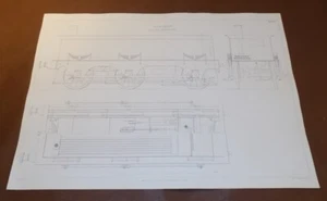 1871 Railroad Sketch  / STEAM TENDER, Great Northern Railway, UNITED STATES,USA - Picture 1 of 1