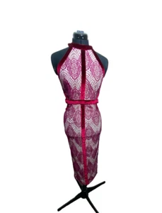 Misguided Dress Women Small Lined Crochet Cut Out Sheath Size 10 - Picture 1 of 11