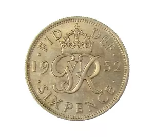 GEORGE VI 1952 SIXPENCE - EF - Picture 1 of 2