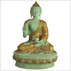 Lehrender Buddha Messing mintgrüngold 33cm 4kg Vitarka Mudra Buddhismus Nepal