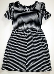 Circo target girls knit short sleeve stripe summer dress tunic black white XL 14 - Picture 1 of 1