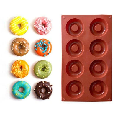 2x Silicone Donut Doughnut Muffin Soap Mould Ice Tray Baking Mold Cake Pan Maker