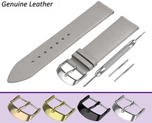 Se adapta a reloj FOSSIL gris cuero genuino correa para pasadores de hebilla - Imagen 1 de 12