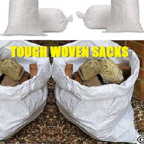 EQUIP247UK WOVEN LARGE EXTRA HEAVY DUTY RUBBLE SAND BAG SACKS POLYPROPYLENE BUILDER