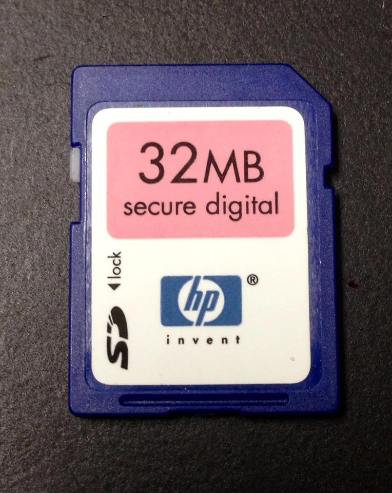 Tarjeta de memoria flash digital segura HP 32MB SD Sandisk Foto 1 de 1