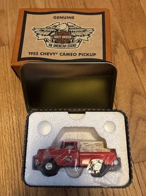 Camioneta Harley-Davidson 1955 Chevy Camero fundida a presión auto de hojalata Foto 1 de 4