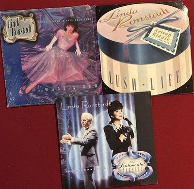LOT OF 3 Linda Ronstadt & Nelson Riddle Orchestra LPs "Round Midnight" Trilogy Foto 1 de 4