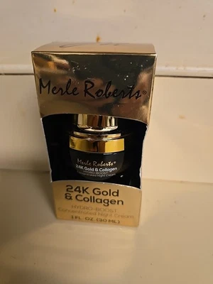 New Merle Roberts 24K Gold And Collagen Night Cream 1 OZ 30 Ml - Image 1 of 4