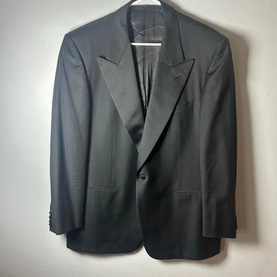 Ermenegildo Zegna Wool Tuxedo Suit Blazer Pants Men's Black Formal - Image 1 of 4