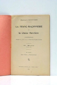 La Franc-Maçonnerie Emile Janvion Paris 1912 - Picture 1 of 5