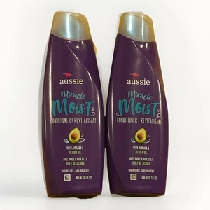 Aussie Miracle Moist Conditioner w/ Avocado & Jojoba Oil 12.1 fl oz ea Lot Of 2 - Picture 1 of 2