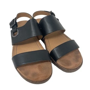 Vionic US 10 EU 42 Louise Raffia Black Leather Platform Orthotic Comfort Sandal - Picture 1 of 12