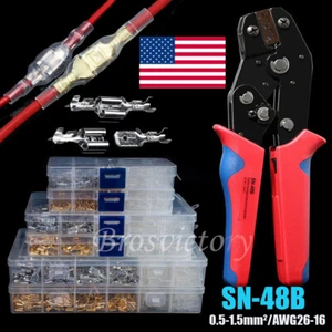 900/540/360PCS Assortment Spade Terminals Crimp Terminal with SN-48B Crimp Plier - Picture 1 of 28