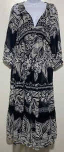 Vineet Bahl Antropologie Printed Maxi Dress Size M Petite Blue White Floral - Picture 1 of 12