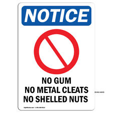 No Gum No Metal Cleats With Symbol OSHA Notice Sign Metal Plastic Decal