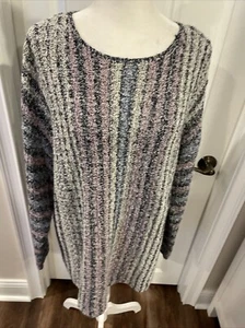 J.Jill Sweater Linear Striped Pullover Multicolor Long Sleeves - Picture 1 of 8